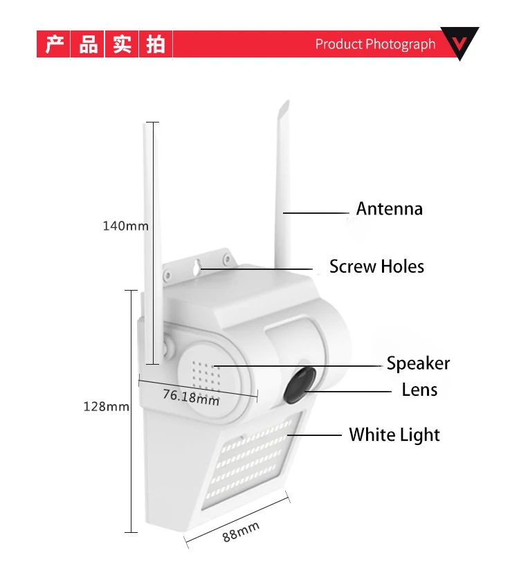 OUERTECH Smart 1080P Водонепроницаемая настенная ip камера в форме лампы ИК ночное видение