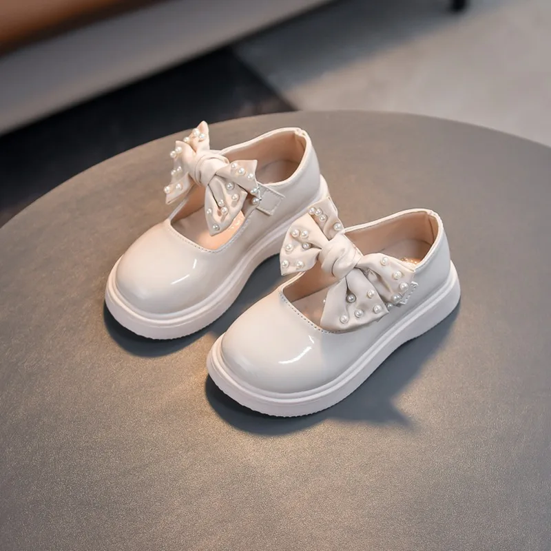 

Bobora Girl Soft Sole Performance Causal Flats Sweet Hot For Party 2022 Leather Shoes Bow-knot Bright Princess