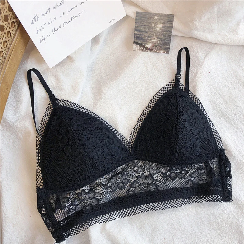 

Open back dress hanging neck off shoulder bra thin vacation invisible U-shaped back lace without steel ring underwear for women