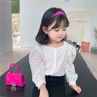 hollow out children clothes spring summer girls cotton blouses shirts kids teenagers costume ruffle princess birthday party high