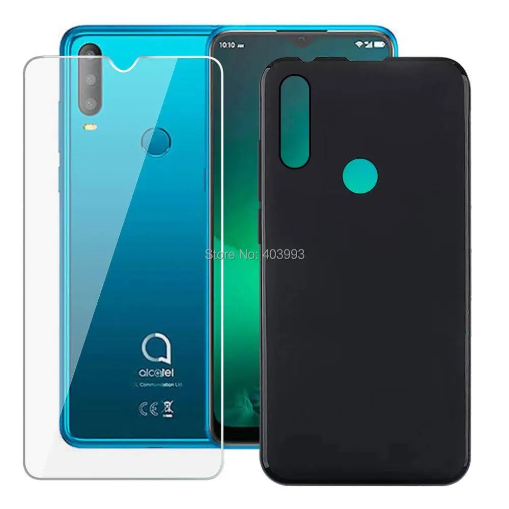 Для Alcatel 3X2019, мягкий чехол, Alcatel 3X2019, закаленное стекло, роскошный мягкий ТПУ чехол для телефона с закаленным стеклом для Alcatel 3X2019