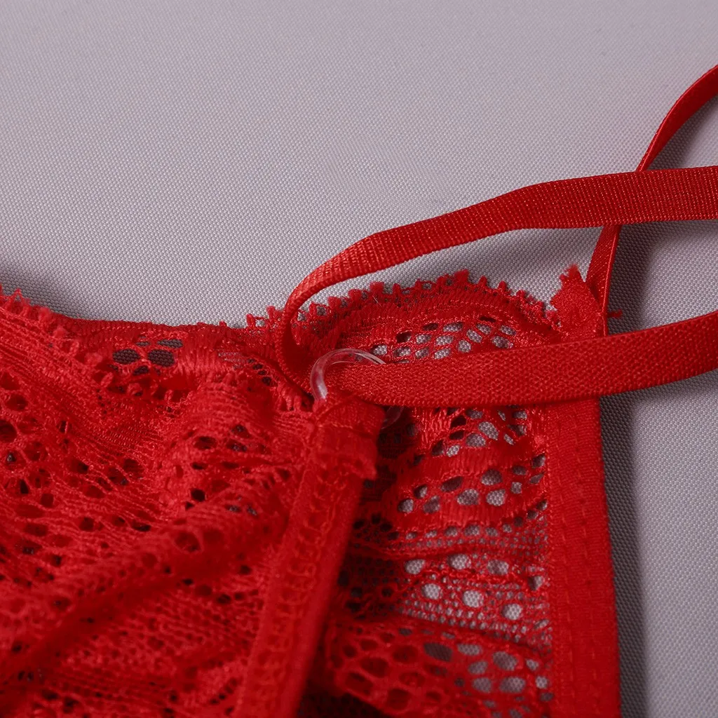

Sexy Ladies Lingerie Erotic Porno Lace Flower Bra No Steel Ring Thong Temptation Set Sexy Lenceria Garter Bandage Underwear Hot