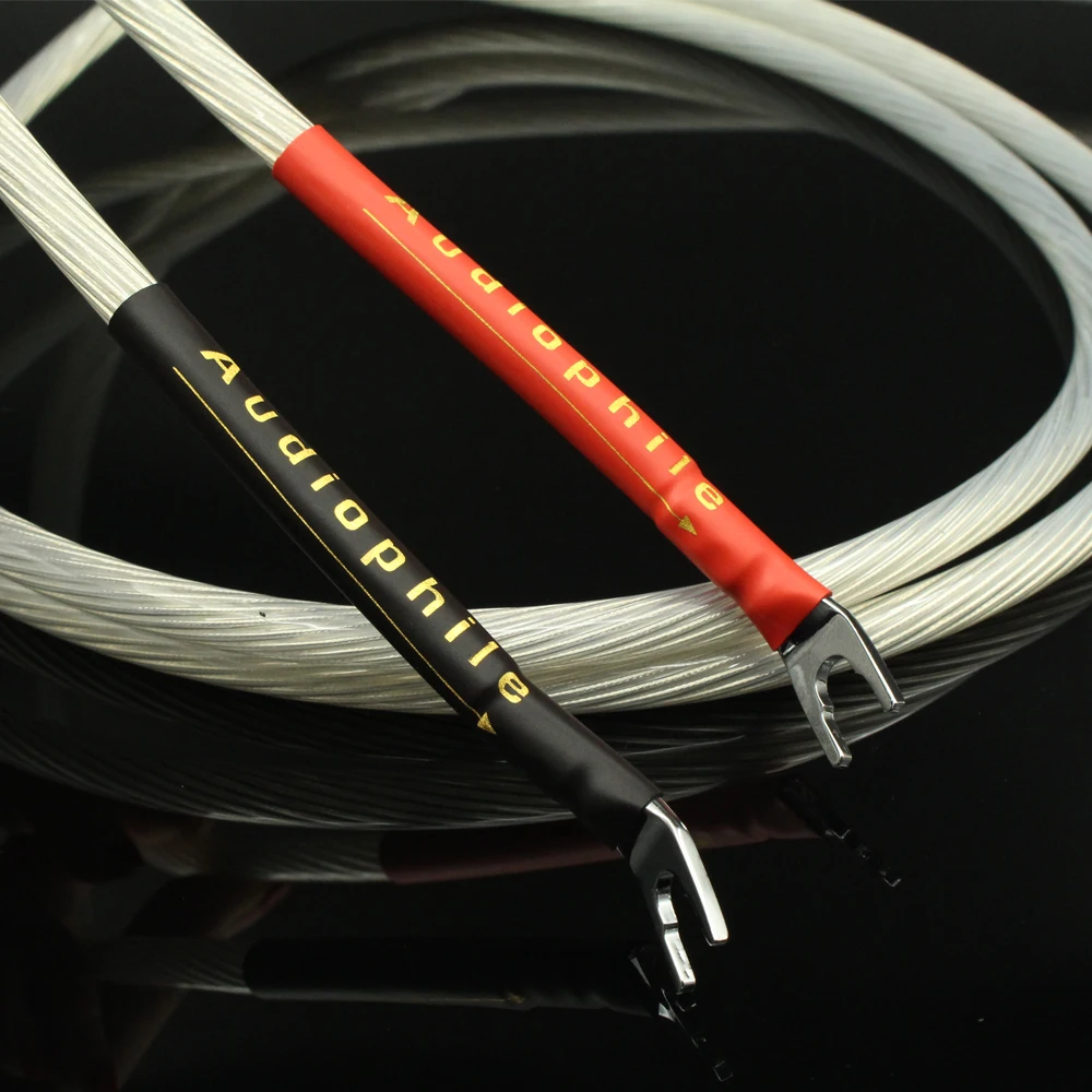 Пара 5NOCC Silver Core Audio Hifi Акустический кабель с серебристым банановым штекером или