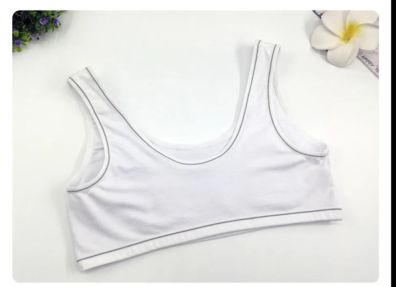 Однотонные бюстгальтеры для девочек первого обучения подростков из хлопка