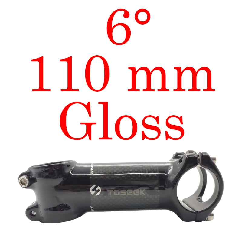 angle 6 Gloss 110mm TOSEEK Горный/Шоссейный велосипед Алюминий углерода стволовых коробку подлинной угол 6/17 матовый черный 31,8*60/70/80/90/100/110120 мм 145 г рулевая колонка велосипеда - Цвет: angle 6 Gloss 110mm
