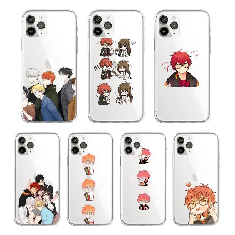 

Anime 707 Mystic Messenger Phone Case Transparent soft For iphone 12 11 13 7 8 6 s plus x xs xr pro max mini
