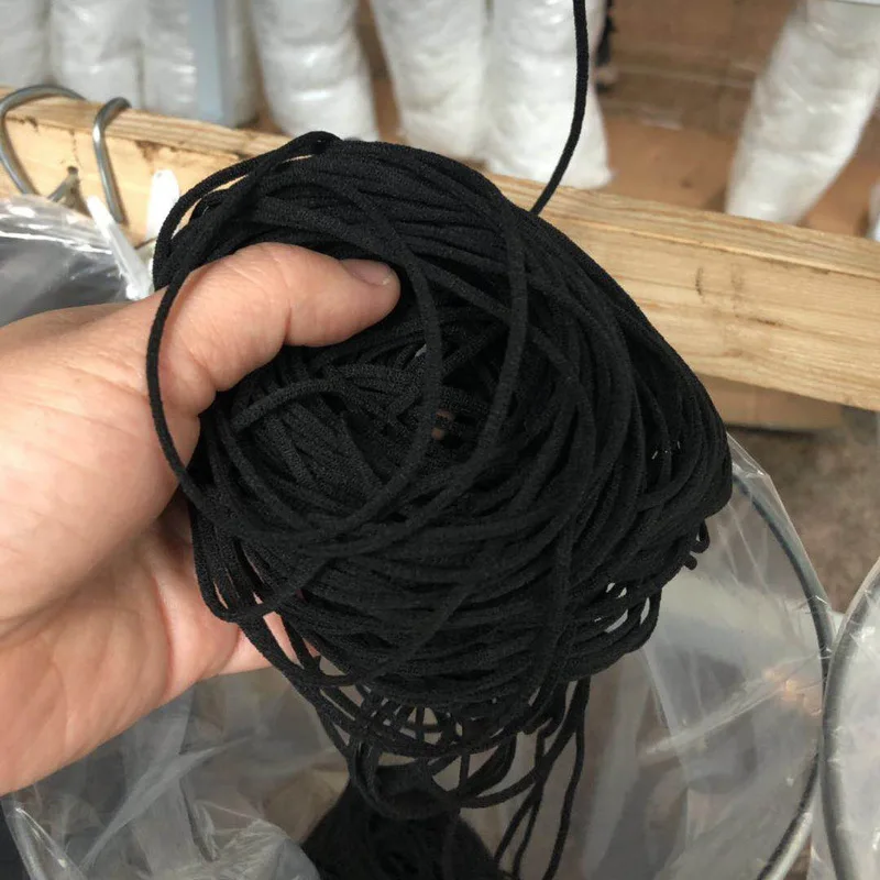3MM Black White Mouth Round Elastic Band Rubber String Face Mask Rope Ear Cord Belt For DIY Clothing Craft Accessory 10Yard |
