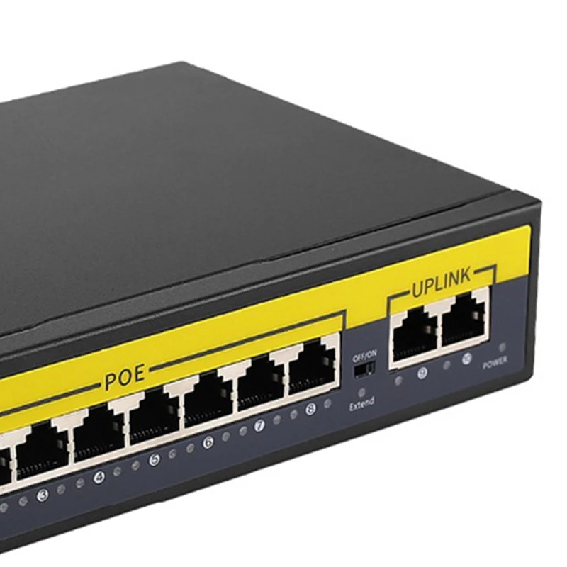 10-портовый переключатель 8POE и 2 Uplink 802.3Af/At 120 Вт встроенное питание Vlan до 250 м