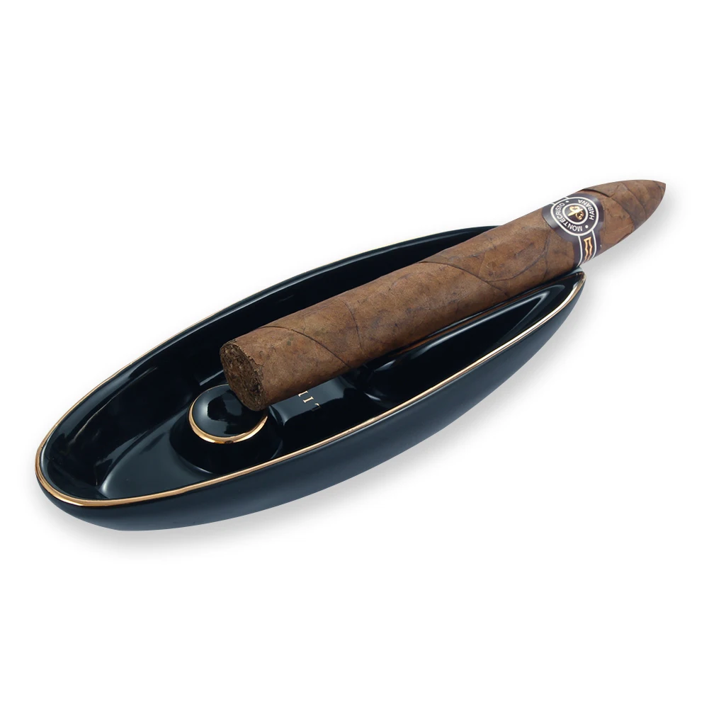 

Galiner Portable Cigar Ashtray Ceramic Round 1 Ash Slot Holder Travel House Ashtray Creative Smoking Gadgets Gift Box