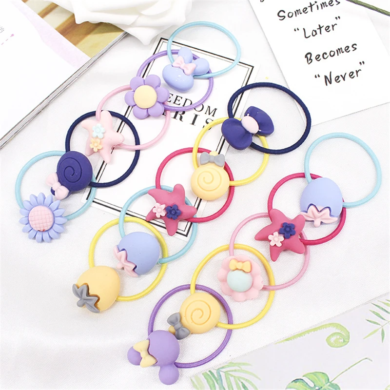 3 шт. модные эластичные резинки для волос девочек и женщин Детские с рисунком