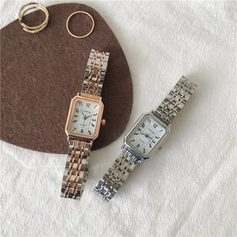 Enlarge Qualities Simple Number Women Watches 2021 Ulzzang Fashion Brand Ladies Quartz Wristwatches Woman Clock With Blue Pointers W9865
