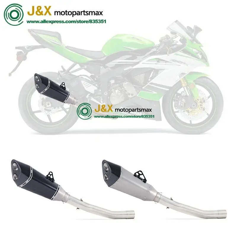Full System Slip On For kawasaki ZX10R ZX-10R Motorcycle Exhaust Muffler Escape Modified Contact DB killer Middle Pipe 2008-2016 |