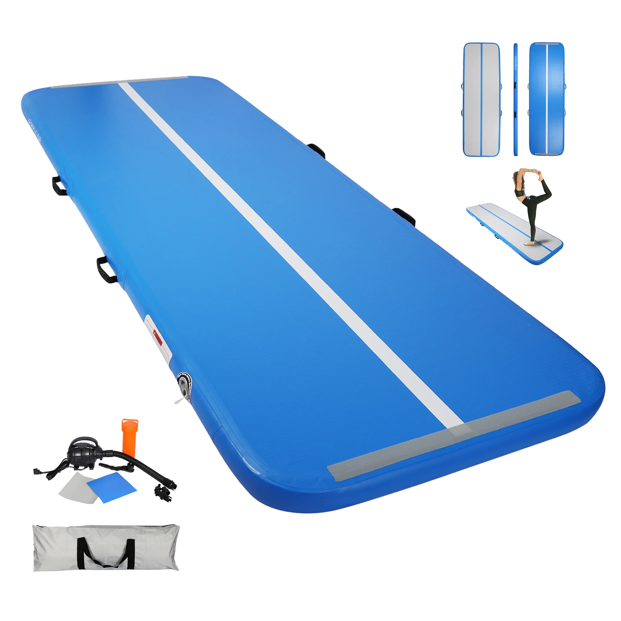 

10ft Inflatable Gymnastics Tumbling Mat 4 inches Thickness Mats for Home Use/Cheerleading/Yoga/Water with electircal Pump