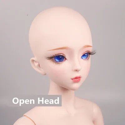 Open Head As shown 1/3 шарнирная кукла без одежды тело 60 см 26 суставов BJD куклы высокого качества белая кожа головка с/без макияжа девушка игрушки для детей - Цвет: Open Head As shown