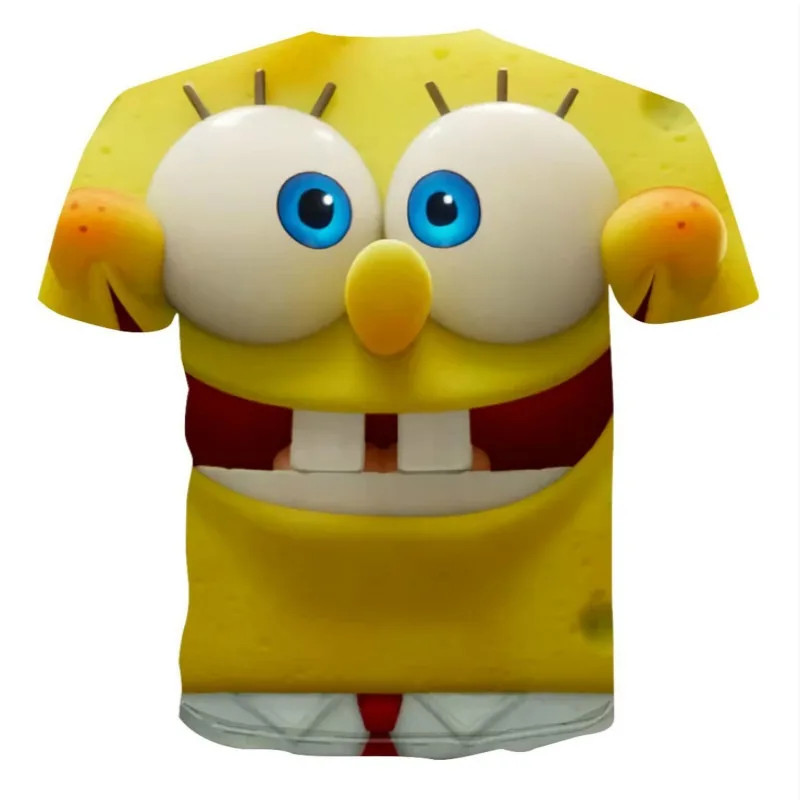 Детская футболка с коротким рукавом и 3D принтом Губка Боб футболки для мальчиков