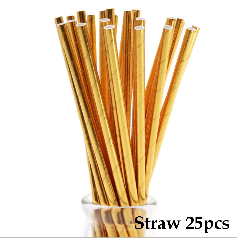 Straw 25pcs Одноразовая посуда, синяя Акварельная большая бумажная тарелка, высококачественные вечерние тарелки для декора, полосатая чашка, салфетка на день рождения, свадебные принадлежности - Цвет: Straw 25pcs
