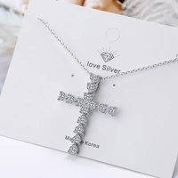 luxury fashion female cross pendants necklaces trendy 5a zirconia crystal chain necklace for women choker jewelry collier femme