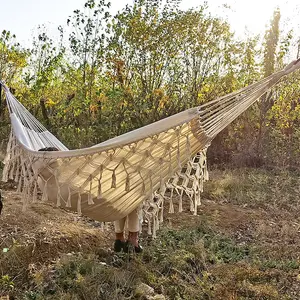 Двойное кресло-качели в стиле бохо, подвесное кресло-качели с кисточками, Бразильская сетка, для улицы и помещения, для пикника, сада, макраме, декоративное гнездо-гамак