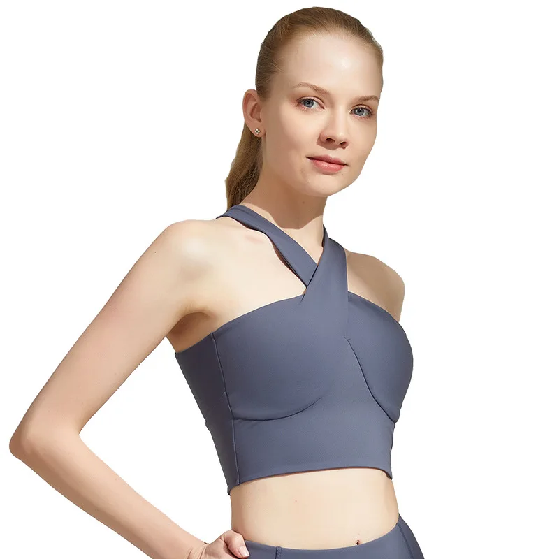 

Spring And Summer With Bra Back Sports Gym Female Top Fitness Underwear Bra For Women High Waist Elastic Tights Running Yoga Ves