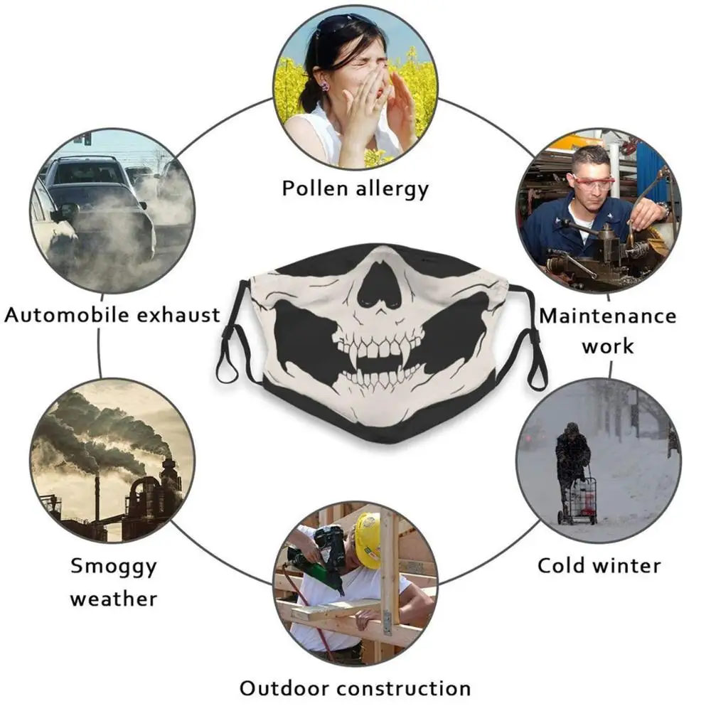 

Skull - Mask Mouth Print Reusable Pm2.5 Filter DIY Mouth Mask Kids Skull Castle R6