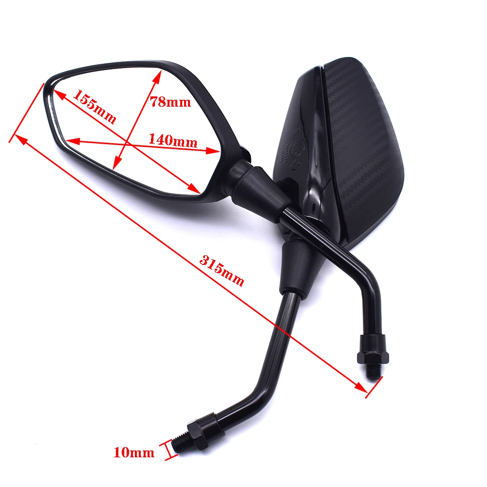 10mm universal motorcycle accessories side mirror rearview For KAWASAKI ZXR400 ZZR400 ZRX400 GPZ750 ZR750 Z800 Z900 Z1000 | Автомобили и
