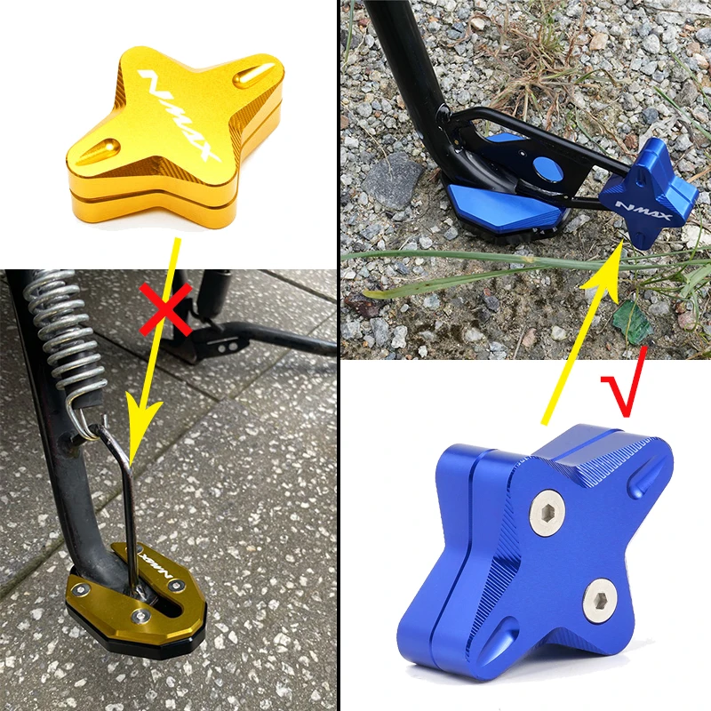Logo 'NMAX' for YAMAHA NMAX 155 125 NMAX155 2020 2021 2022 Motorcycle Side Stand Enlarger &amp Support Kickstand Column Auxiliary |