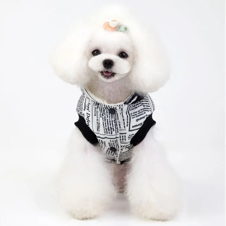 Осенне зимнее теплое пальто на хлопковой подкладке с принтом газет для маленьких