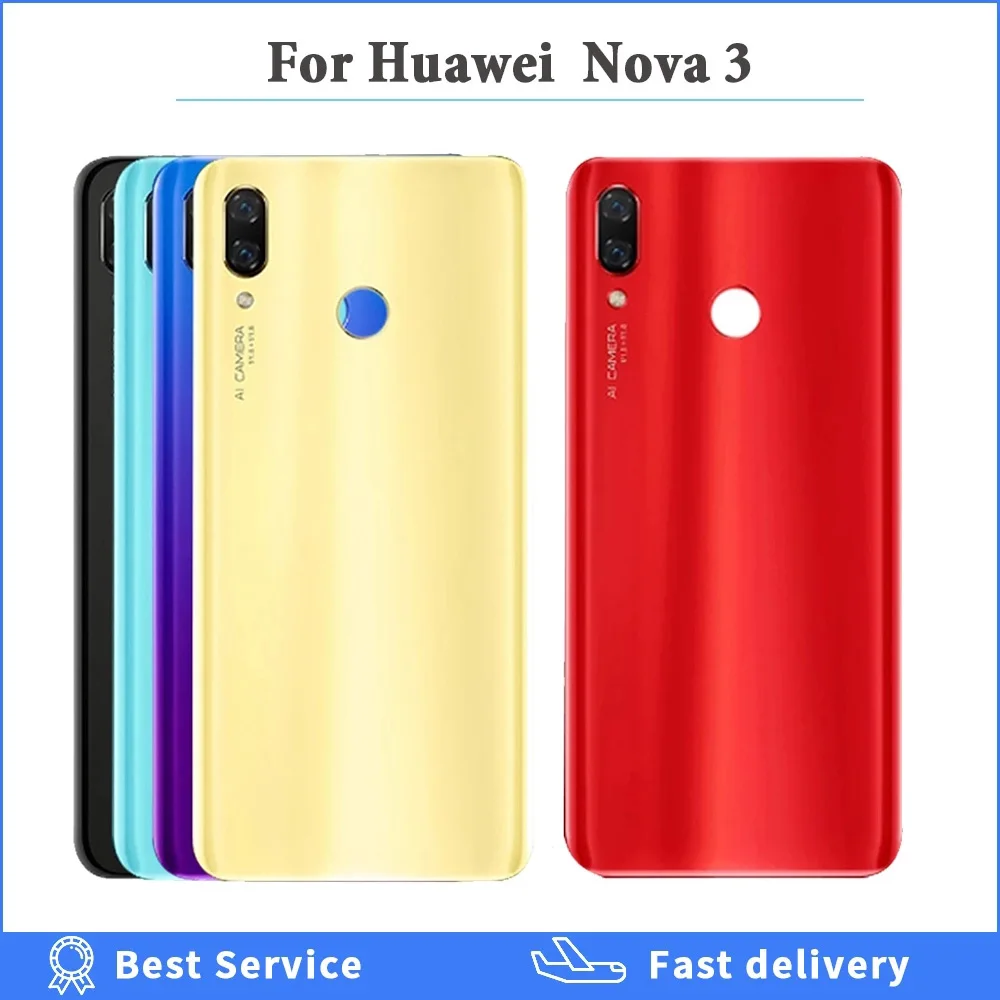 Для huawei Nova 3 задняя крышка корпуса для стеклянная батареи дверь смартфон Замена