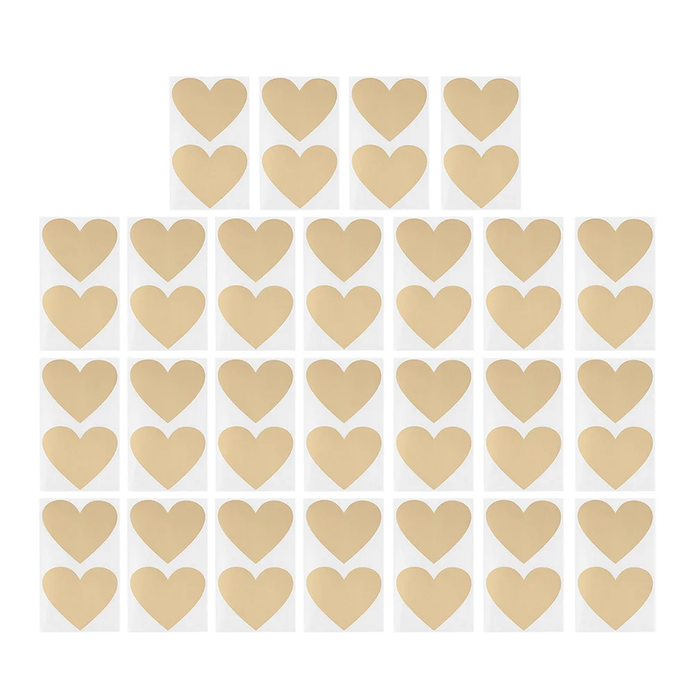 

50PCS Heart-shaped Scratch Stickers Creative DIY Scratch Surprise Scratch Coating Stickers for Party Friends Golden