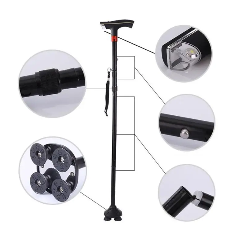 Складная трость для пожилых людей алюминиевая опорная телескопическая