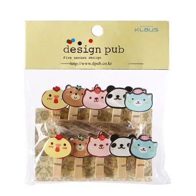 12/8/10 mini note paper clips for Christmas tree bear wood clip photo clips clothespin craft decoration clips - Color: HYDF17