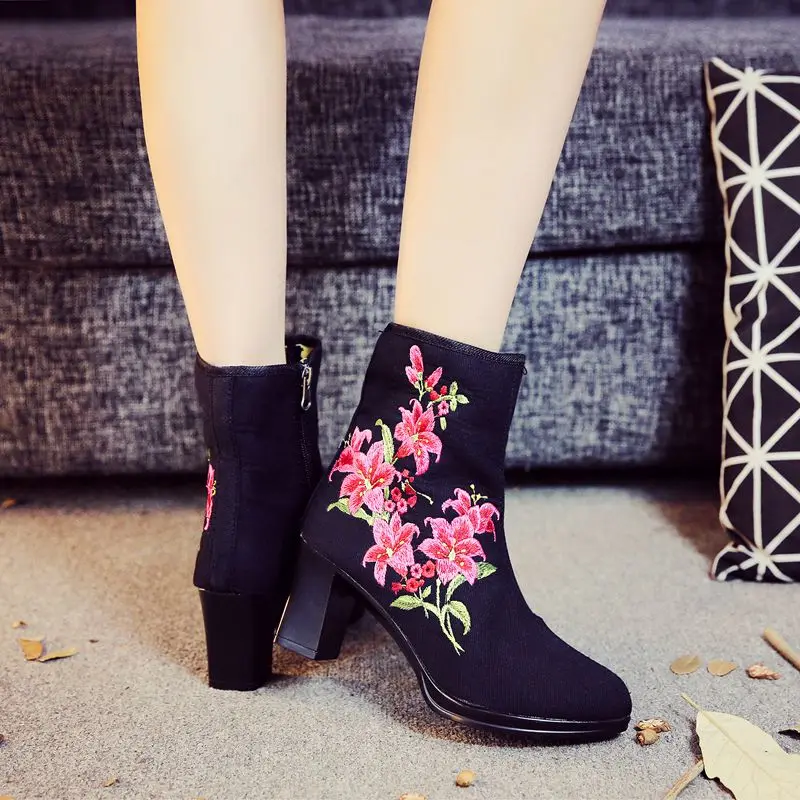 Veowalk высококачественные женские хлопковые короткие ботильоны с цветочной