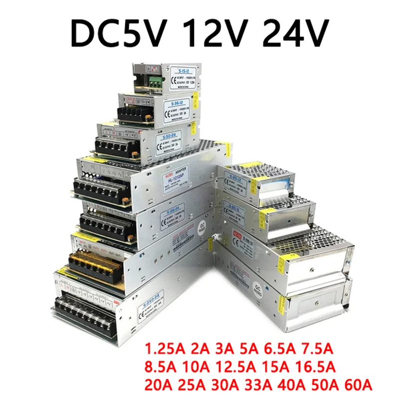 Трансформатор Светодиодный драйвер для светодиодов 24 В 12 5 1 А 2 3 10 15 20 25 30 40 50 60