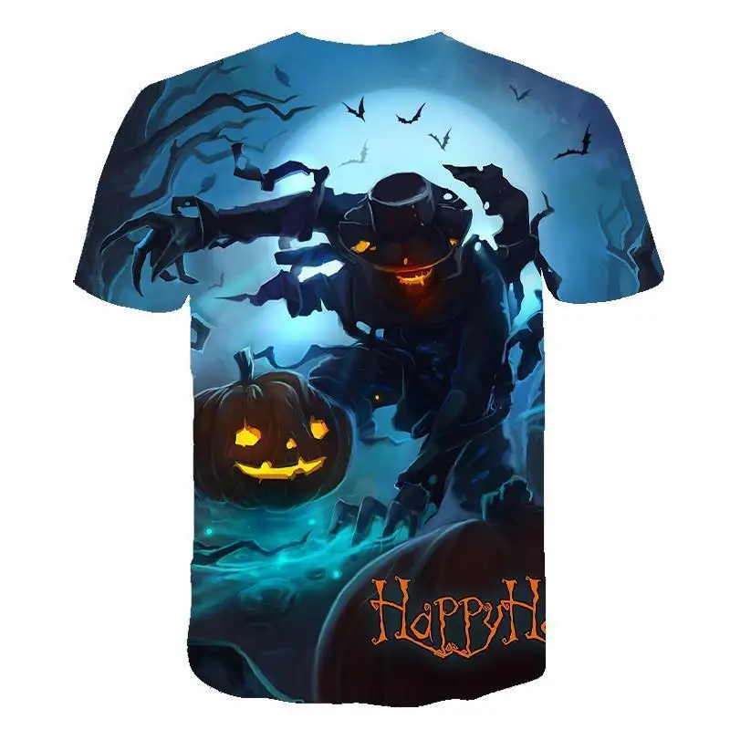 

2020 Happy Halloween Day 3d Short Sleeve Funny T Shirt Pumpkin Face T -Shirts Print Men /Women Summer T Shirts Tops Tee S -6xl
