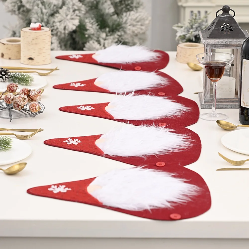 

Faceless Santa Claus Table Cloth Christmas New Year Party Decorations Tablecloth Xmas Dinner Table Cover