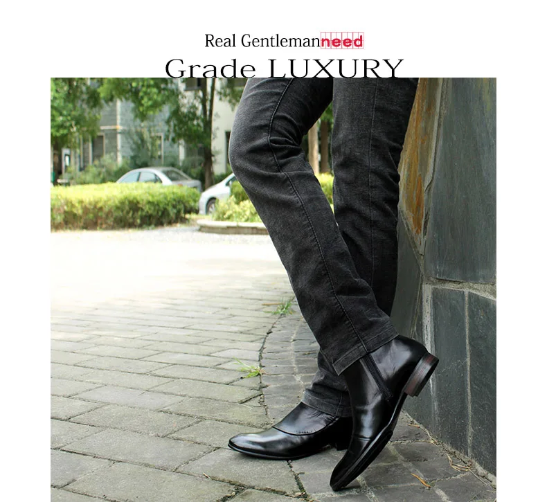 Sipriks/мужские ковбойские ботинки Коричневые кожаные на молнии Обувь в европейском