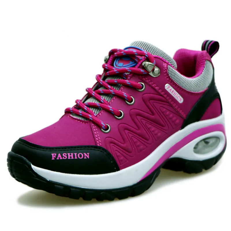 

New Women Sneakers High Quality Leather Suede Air Damping Casual Non-slip Women Plus Velvet Winter Cotton Shoes Tenis Feminino