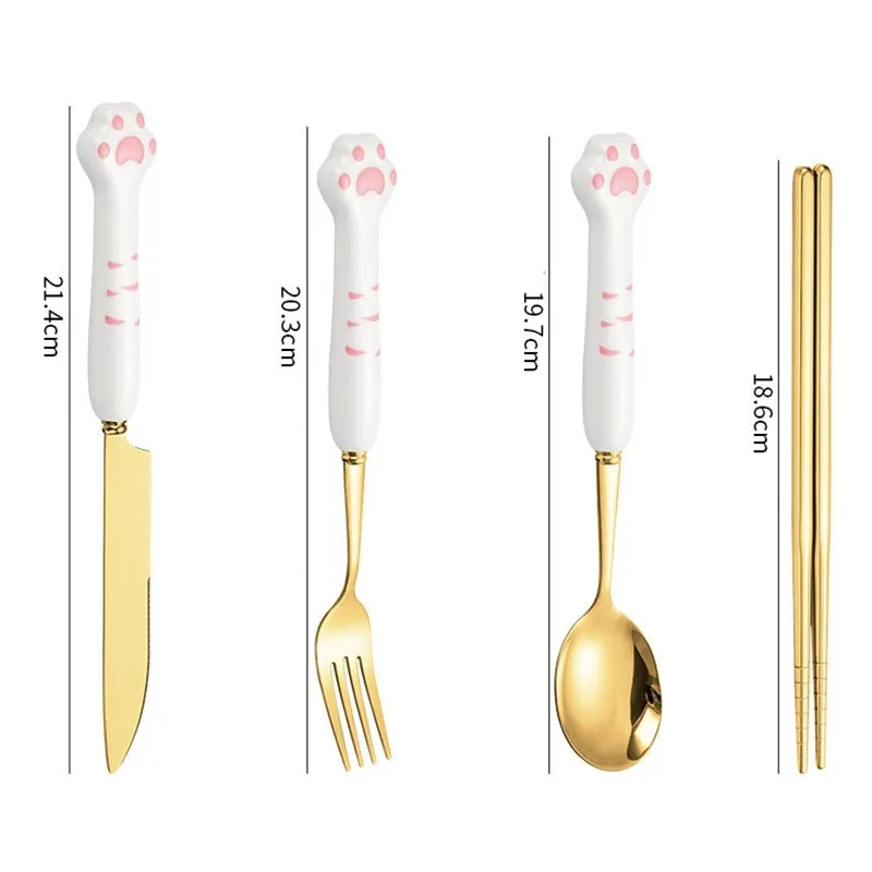 Посуда из нержавеющей стали керамическая ложка с когтями в виде кошки вилка