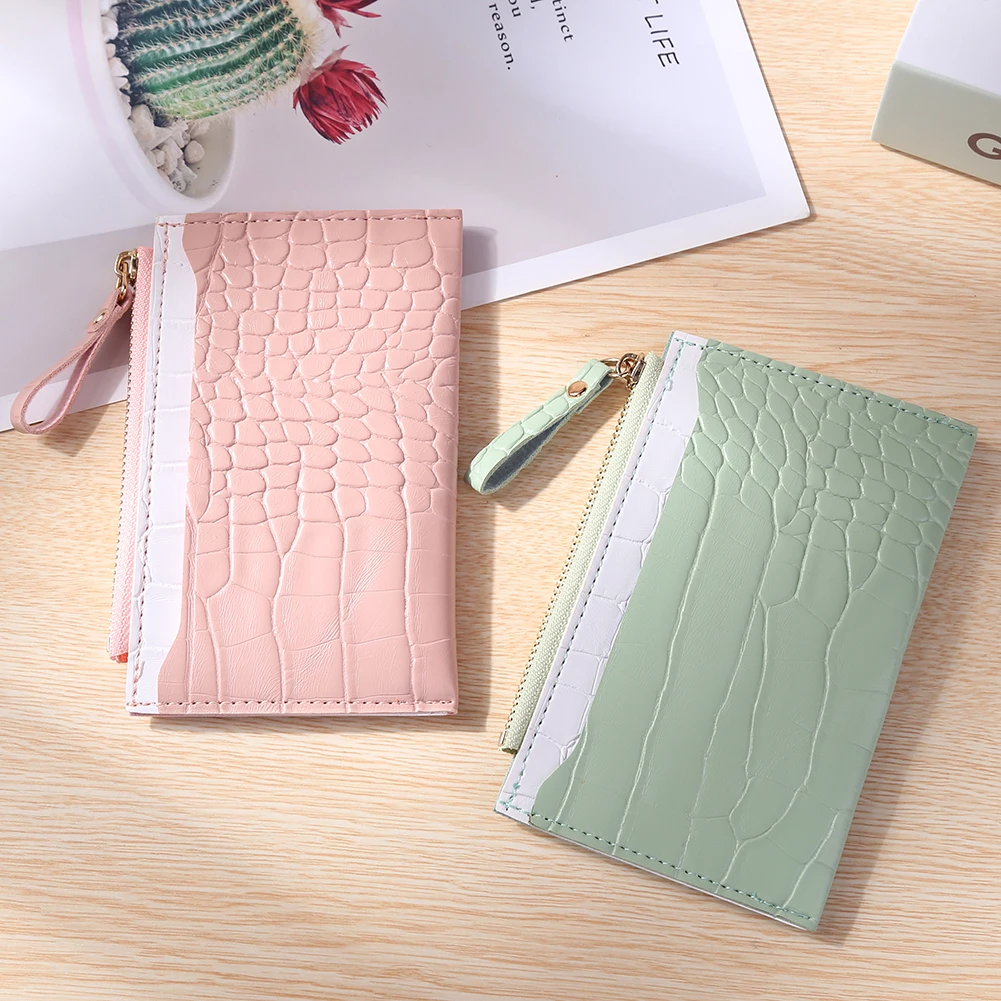 

Fashion Women Wallet PU Leather Alligator Pattern Cash ID Card Holder Men Women Retro Multi-Card Holder Wallet Mini Coin Purse