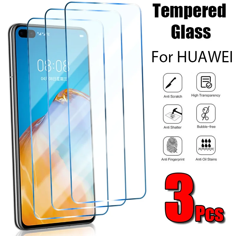 

3PCS Protective Glass for Huawei P20 P10 P9 Lite Screen Protector for Huawei P30 P40 Lite Pro Glass Phone Cover