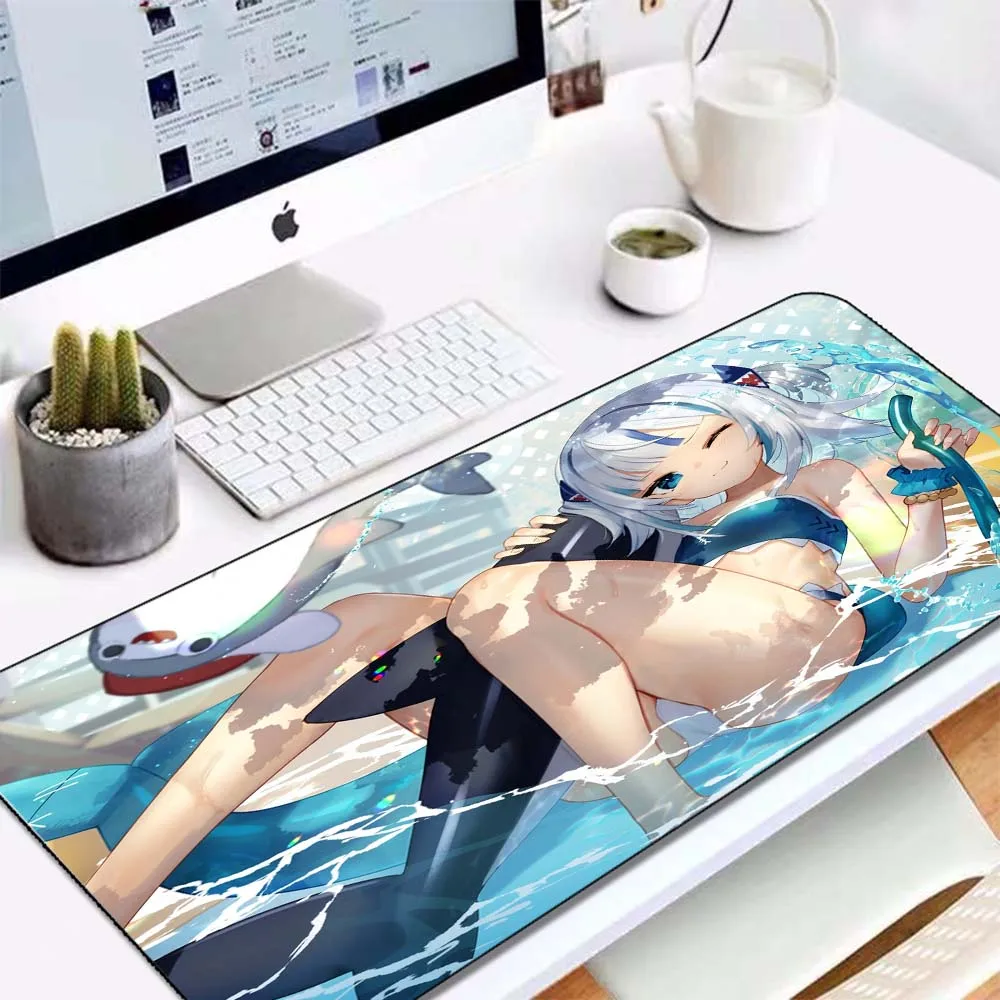 

Kawaii Sexy Room Decoration Game Mouse Pad Mouse Pad with Wrist Rest Setting Game Pad Hemp Table Mat Mausepad Anime Gawr Gura