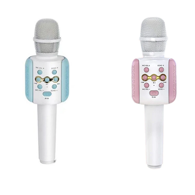 

Детская музыкальная микрофон, Беспроводной Bluetooth ручной микрофон с светодиодный светильник MP3 плеер, микрофон, Динамик плеер