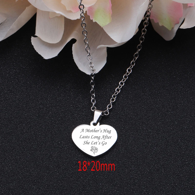 Модное ожерелье с сердцем для подарка матери гравировкой обнимает мать долго