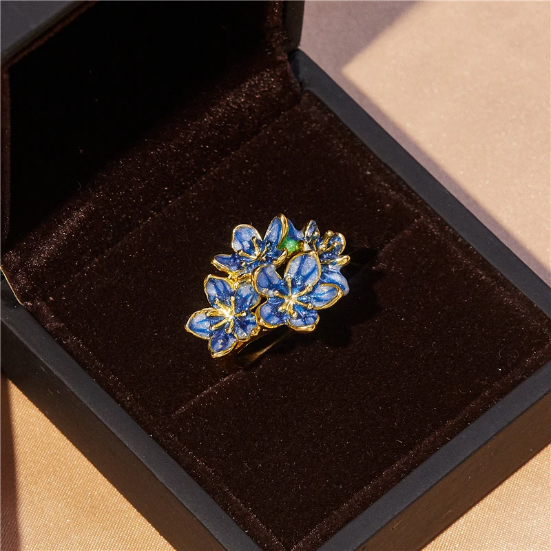 

Women's creative drip flower popular ring fashion bride engagement wedding party Valentine's day gift jewelry wholesale