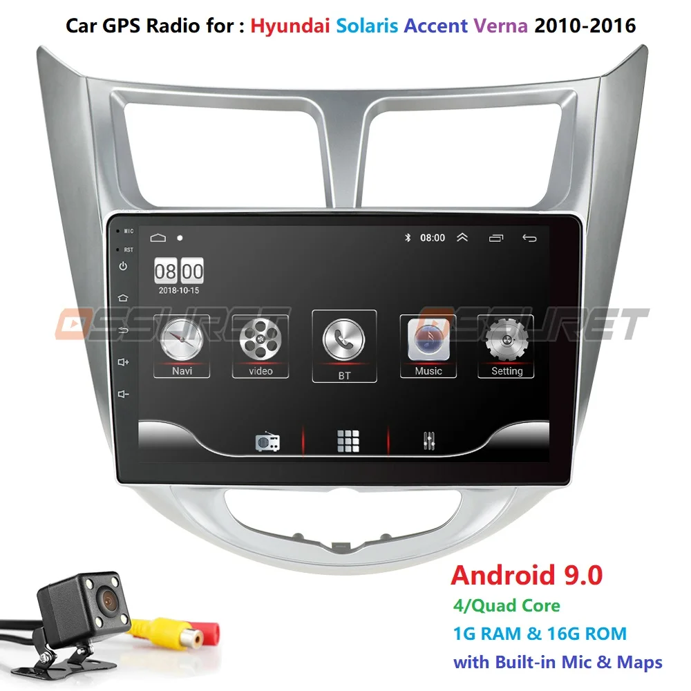9 'ɲ din Android 0 автомобильный dvd-плеер для hyundai Solaris Accent Verna 2011-2016 радио рекордер Gps