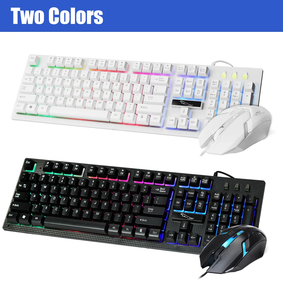 Проводная клавиатура и мышь Combo RGB подсветка игры USB геймерская для ПК набор мышей