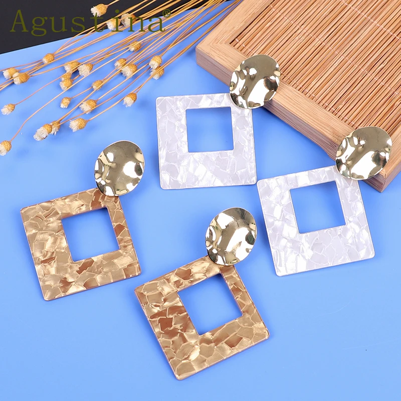 Женские акриловые серьги подвески Agustina зеленые длинные в стиле панк корейские