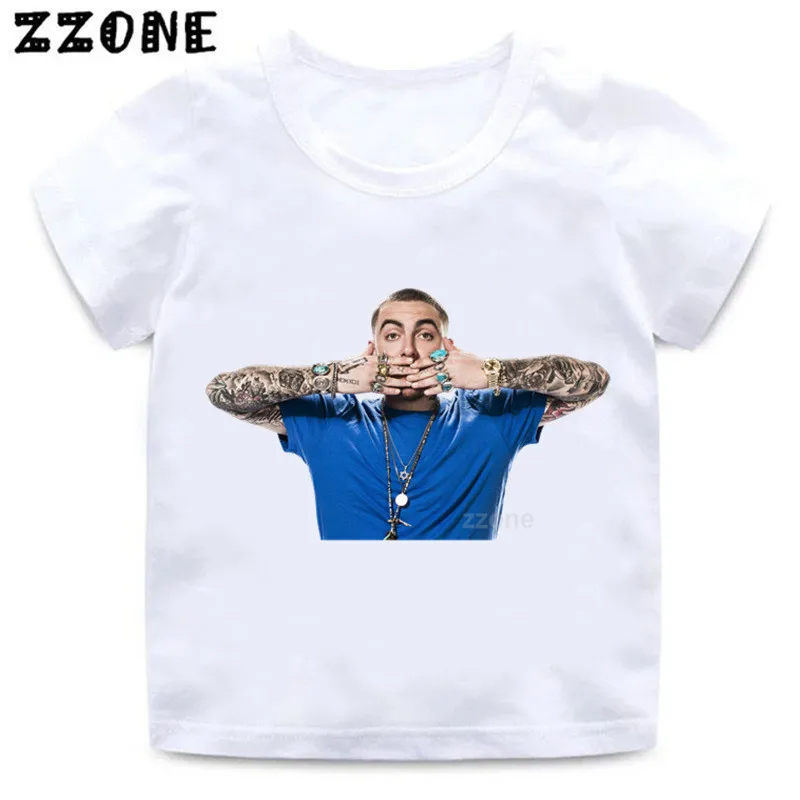 Футболка в стиле хип-хоп с принтом рэпера Mac Miller для мальчиков и девочек детская