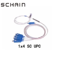 1x4 sc upc plc splitter micro type fiber optic mini module 900um ftth splitter micro steel tube sc upc splitter 1x4