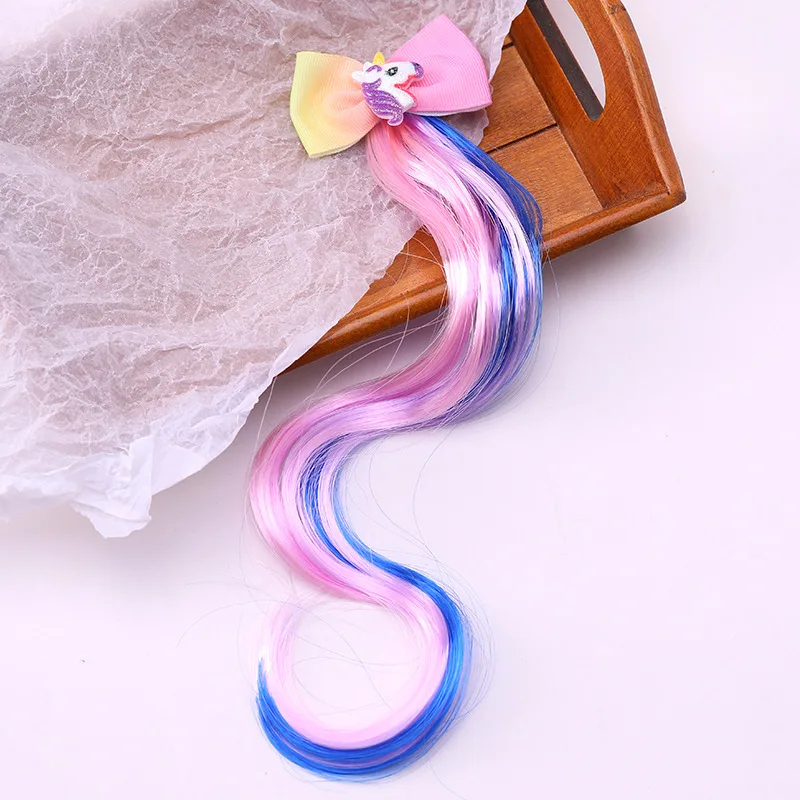 Милые Красочные заколки для волос с мультяшным единорогом девочек в виде милой